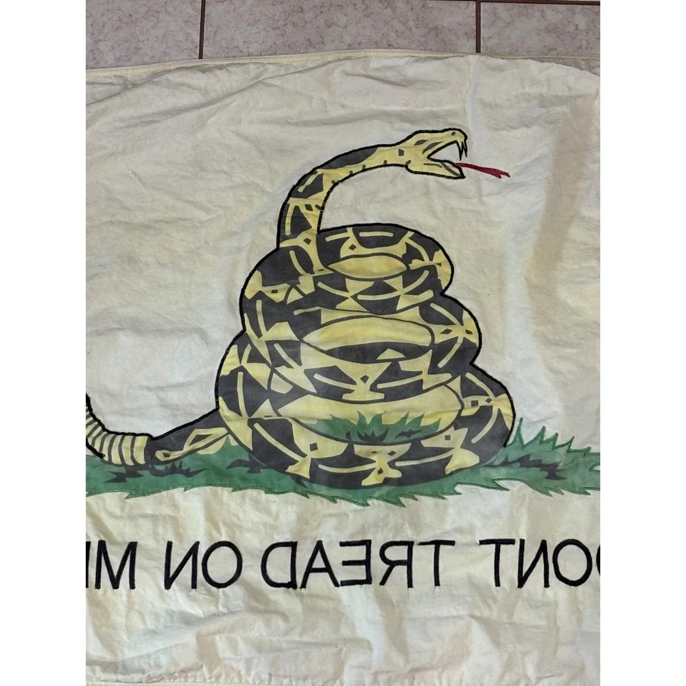USMC Don't Tread On Me Gadsden Flag Banner Double-Sided Sewn Marines 56x30